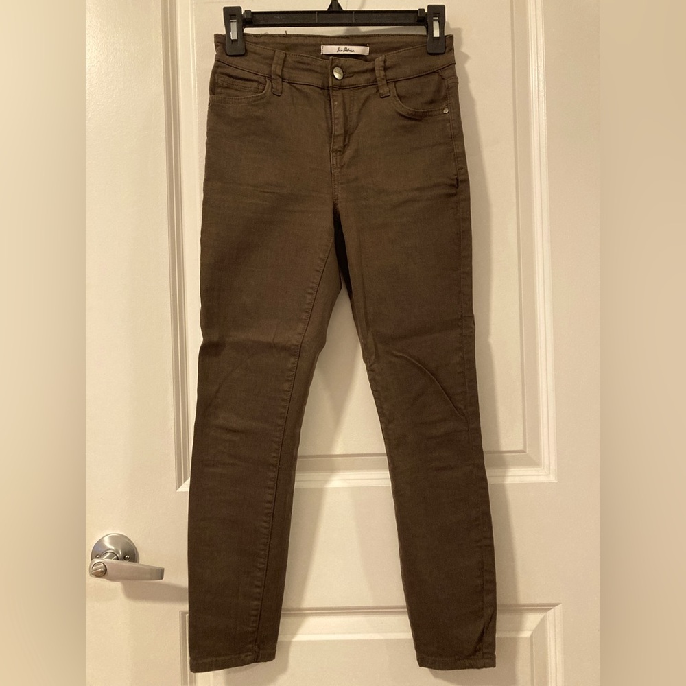 Sam Edelman Mid Rise Ankle Skinny Jean in olive color